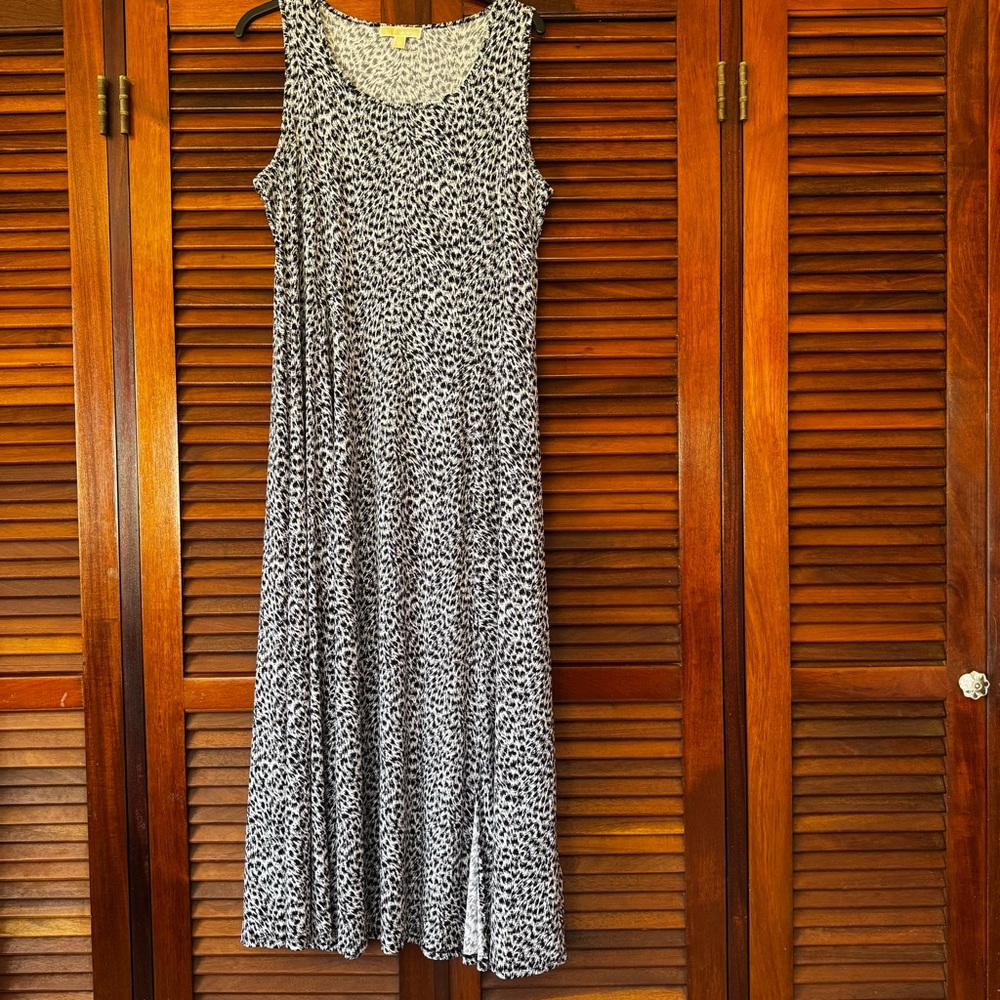 Michael Kors Black and White Patterned Maxi Dress